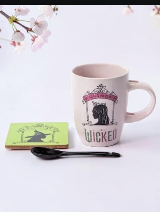 Wicked Other - Wicked Themed "Glinda" Ceramic Mug, Coaster Bundle Set - 3 Pcs NIB